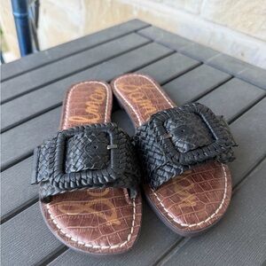 Sam Edelman Ainslie Slide Buckle Sandals - Black 6.5